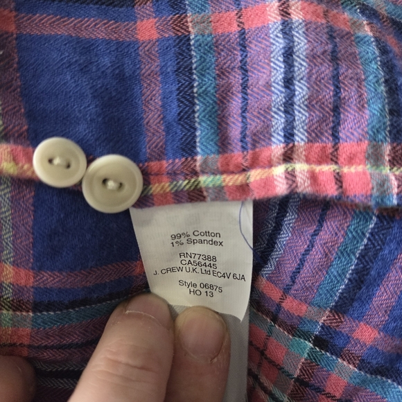 J. Crew Men's Blue Plaid Shirt Size 8 - Picture 5 of 5